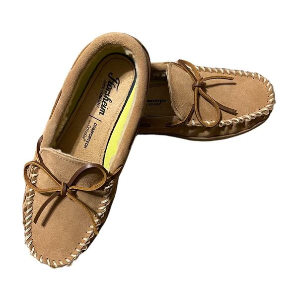 Florsheim Unisex Sz 8 Homestead Comfortech Ortholite Suede Moccasin Slippers NEW - Picture 6 of 7